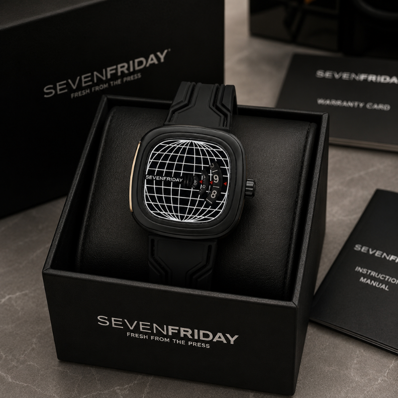 SE_VEN_FRI_DAY ME1/01 Automatic Men's Premium Black Silicone Strap Watch