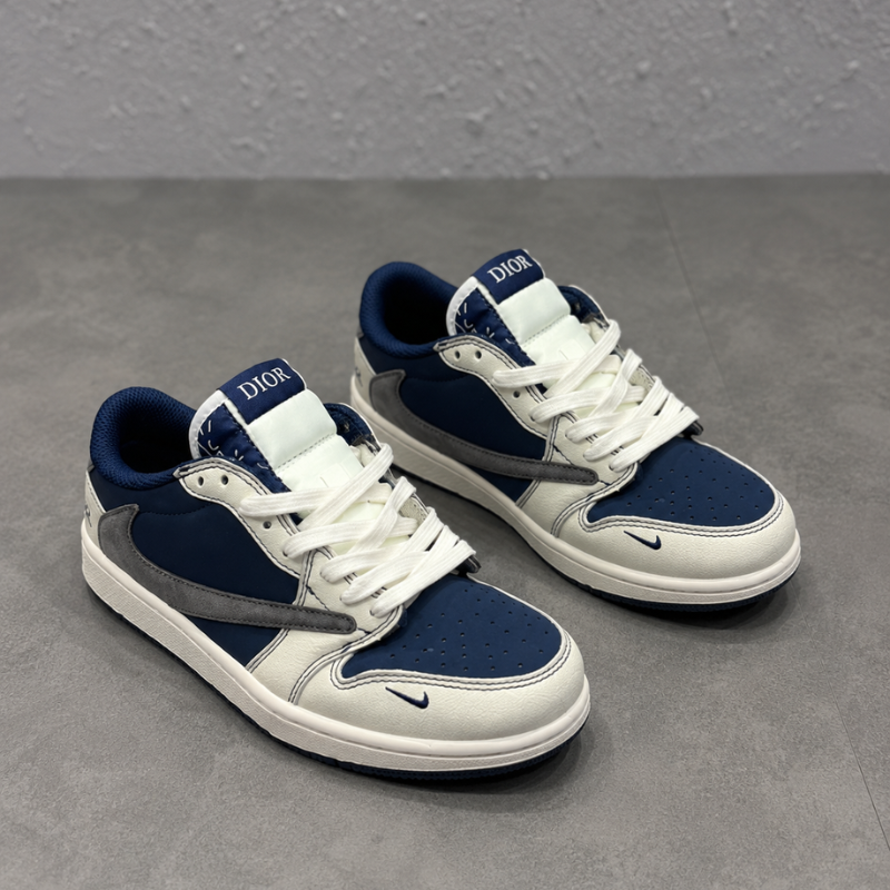 NIK_E  Men's Premium Navy & White Low-Top Casual Sneakers | Lace-Up Fashion Shoes | Comfortable Everyday Wear