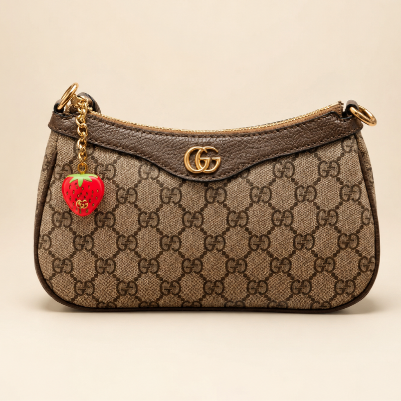 Gu_cci GG Monogram Women's Shoulder Bag | Premium Canvas & Leather Trim | Gold-Tone Hardware | Beige/Brown