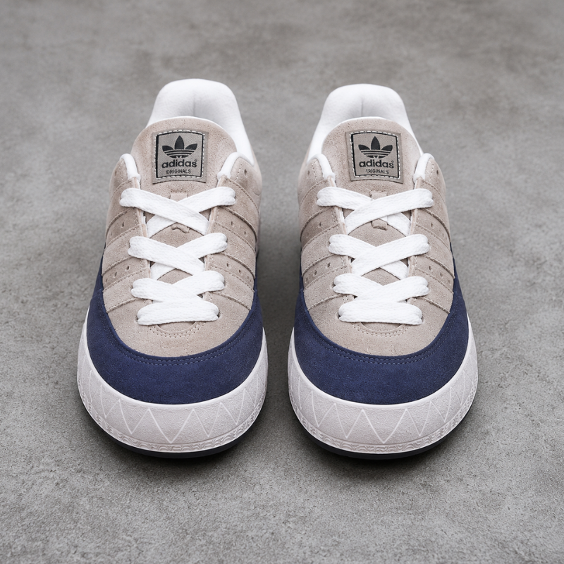 Adi_das Origi_nals Men's Casual Suede Sneakers | Beige & Navy | Lace-Up Lifestyle Shoes