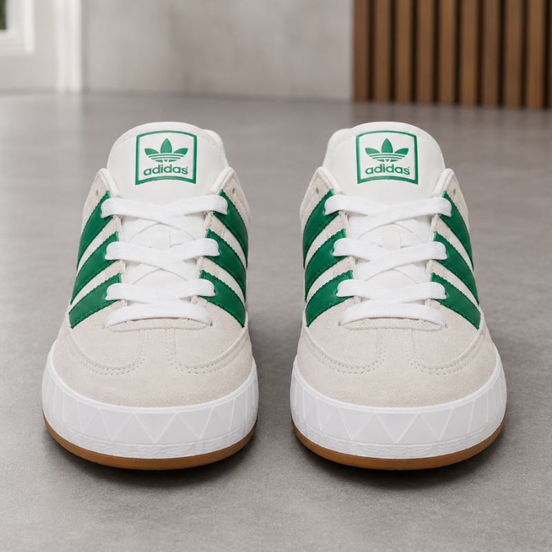 Adi_das Orig_inals Men's Casual Sneakers | White & Green | Lace-Up Lifestyle Shoes
