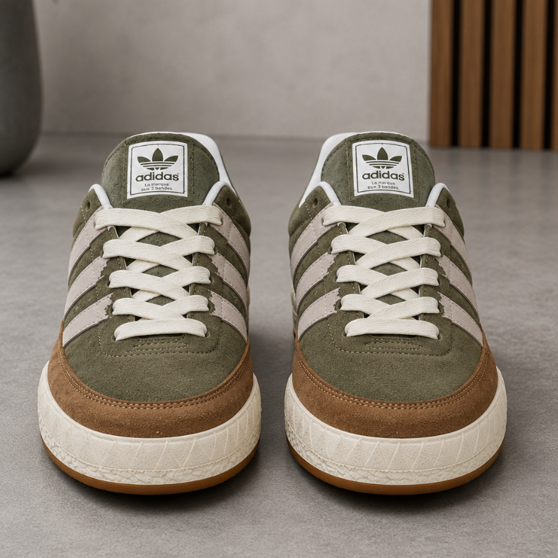 Adi_das Orig_inals Men's Casual Sneakers | Olive Green & Brown | Lace-Up Lifestyle Shoes