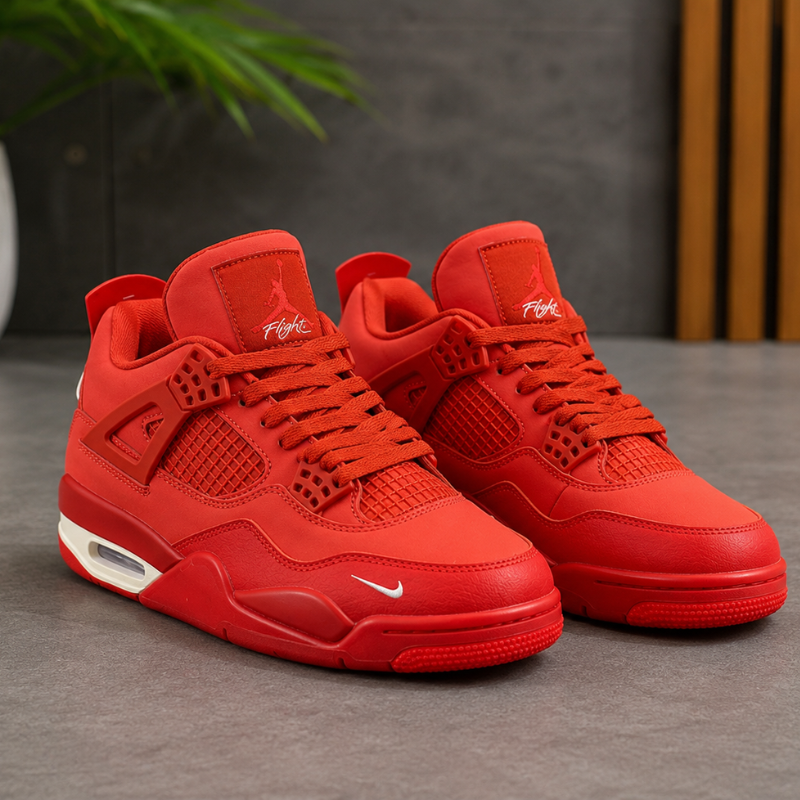 Ni_ke A_ir Jo_rdan 4 Retro "Red Thunder" Inspired Men's High-Top Basketball Sneakers