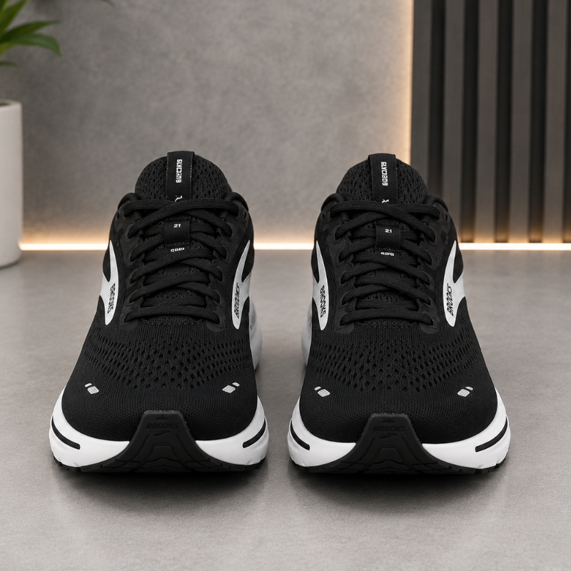Bro_oks Glycerin Men's Running Shoes | Lightweight Breathable Sports Sneakers | Cushioned Walking & Training Shoes | Black/White