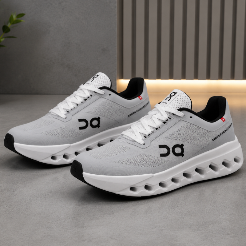 O_n Run_ning Cloud 6 Men's Running Shoes | Lightweight Breathable Sports Sneakers | Grey/White