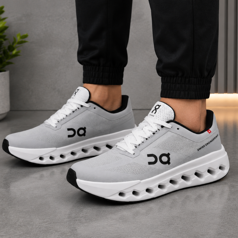 O_n Run_ning Cloud 6 Men's Running Shoes | Lightweight Breathable Sports Sneakers | Grey/White