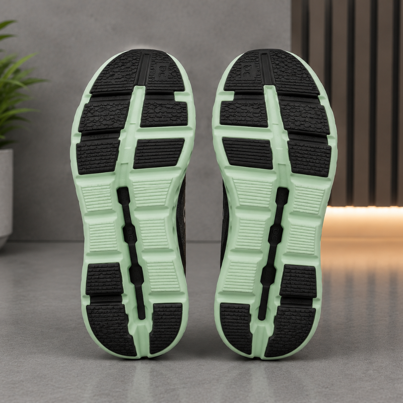 O_n Run_ning Cloud 6 Men's Running Shoes | Lightweight Breathable Sports Sneakers | Black/Mint Green