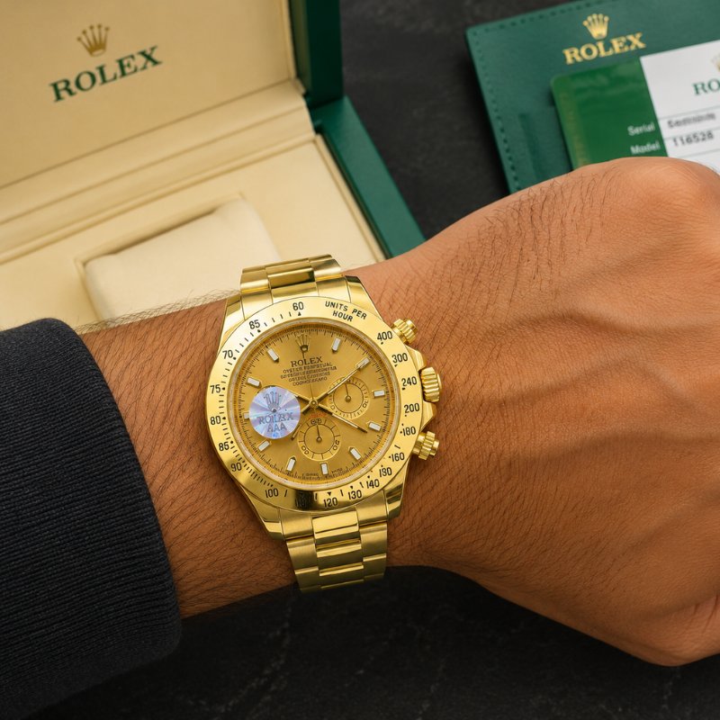 Ro_lex Cosmograph Daytona Men's Full Gold Chronograph Analog Luxury Watch