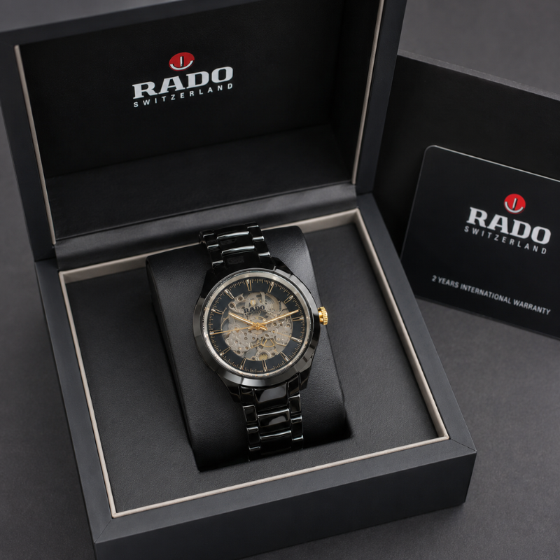 Ra_do True Automatic Skeleton Men's Black Ceramic Watch