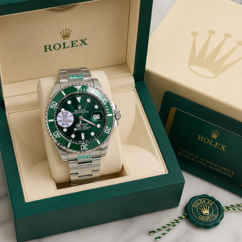 Ro_lex Submariner Men's Green Dial Stainless Steel Automatic Luxury Watch