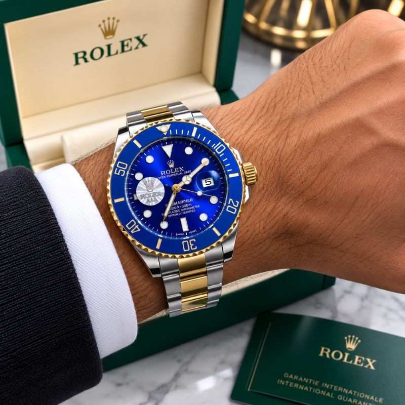 Ro_lex Submariner Men's Two-Tone Blue Dial Automatic Luxury Watch
