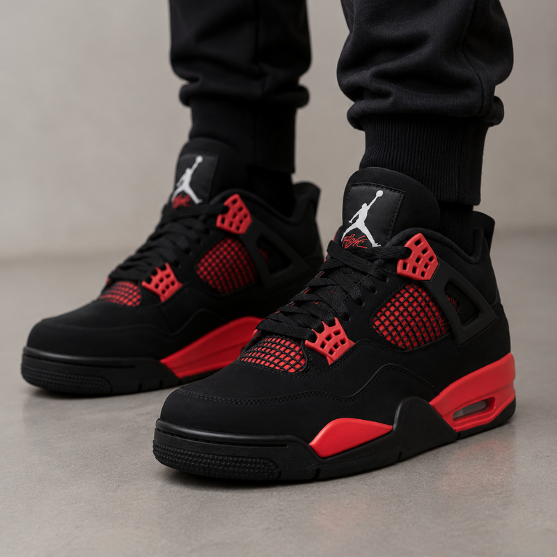 A_ir_Jordan 4 Retro Bred Reimagined – Black Red Edition