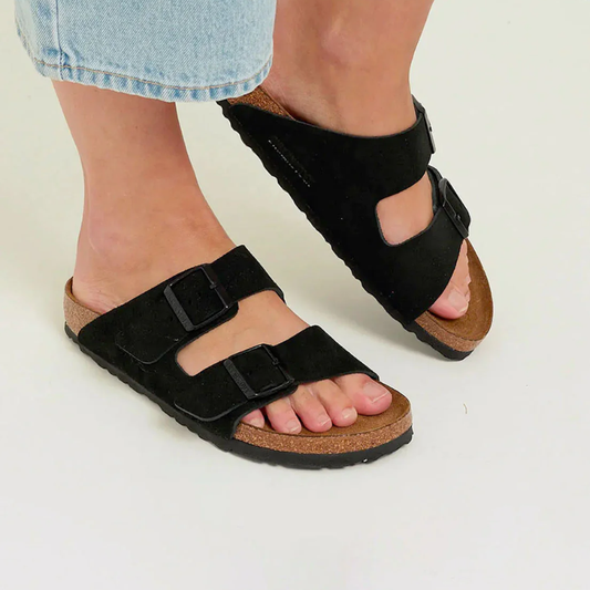 Birken_stock Arizona Comfort Sandals – Black & Brown | In Stock