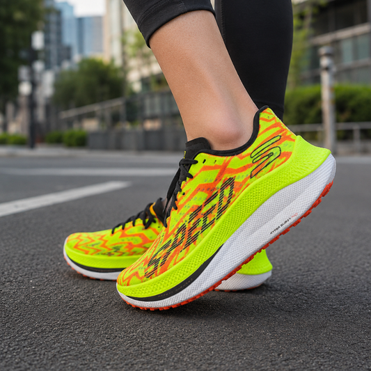Ske_chers Go Run Speed Low-Top Running Shoes for Men (Red Green)