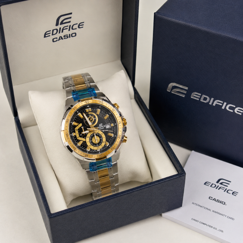 Ca_sio Edifice Men's Two-Tone Chronograph Stainless Steel Analog Watch