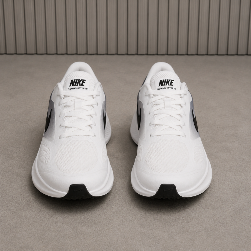 Ni_ke Air Downshifter 10 Men's Running Shoes | White & Black Lightweight Sports Sneakers | Everyday Comfort