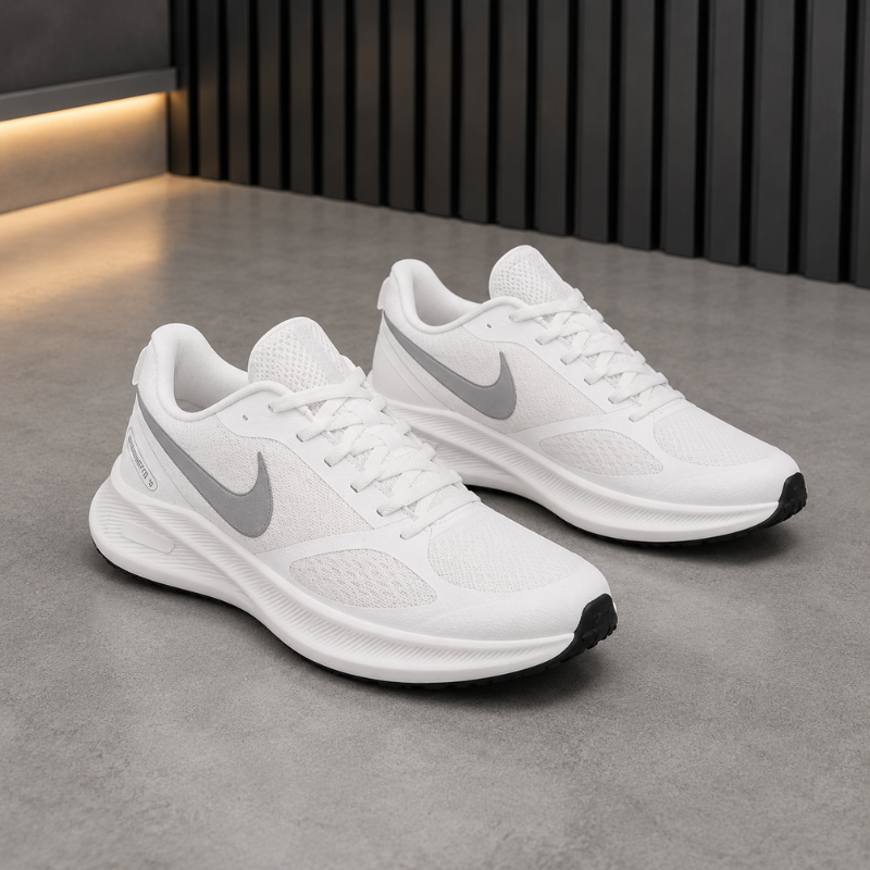 Ni_ke Air Downshifter 10 Men's Running Shoes | All White Lightweight Sports Sneakers | Breathable & Cushioned