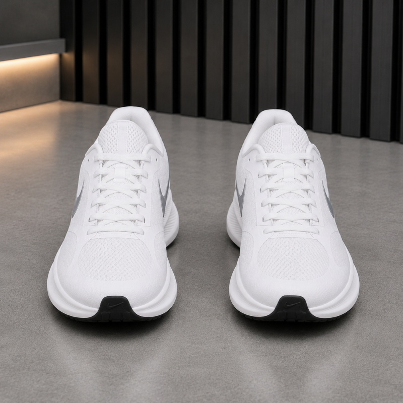 Ni_ke Air Downshifter 10 Men's Running Shoes | All White Lightweight Sports Sneakers | Breathable & Cushioned