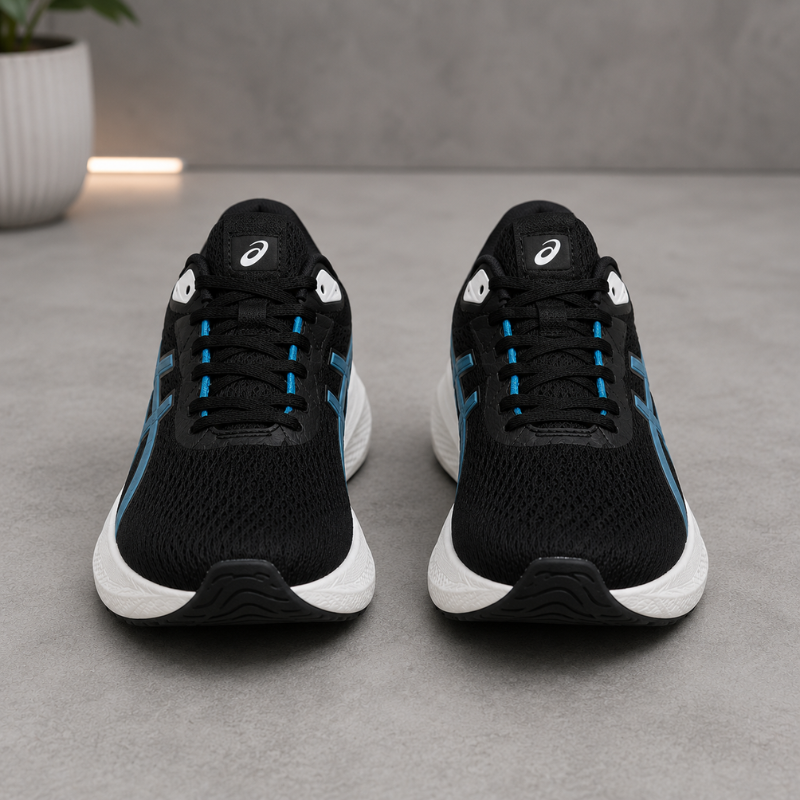 AS_ICS Jolt 5 Men's Running Shoes | Black & Blue Lightweight Sports Sneakers | Cushioned Performance