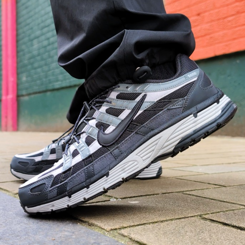 Ni_ke P-6000 Black Grey Retro Running Sneakers