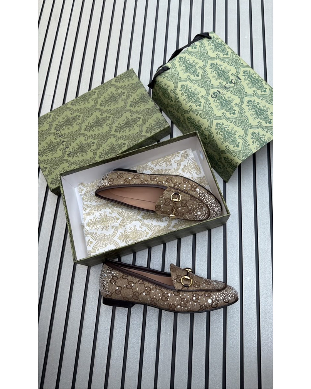 Prem_ium Bei_ge Embel_lished Horsebit Loafers for Women – Elegant Slip-On Fashion Flats
