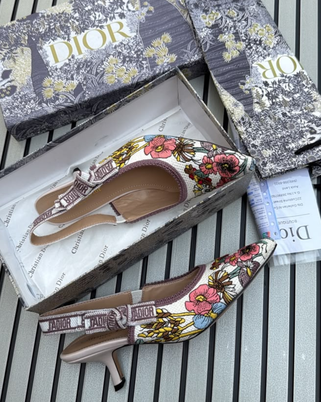Ele_gant Flo_ral Embroidered Slingback Ballet Flats for Women