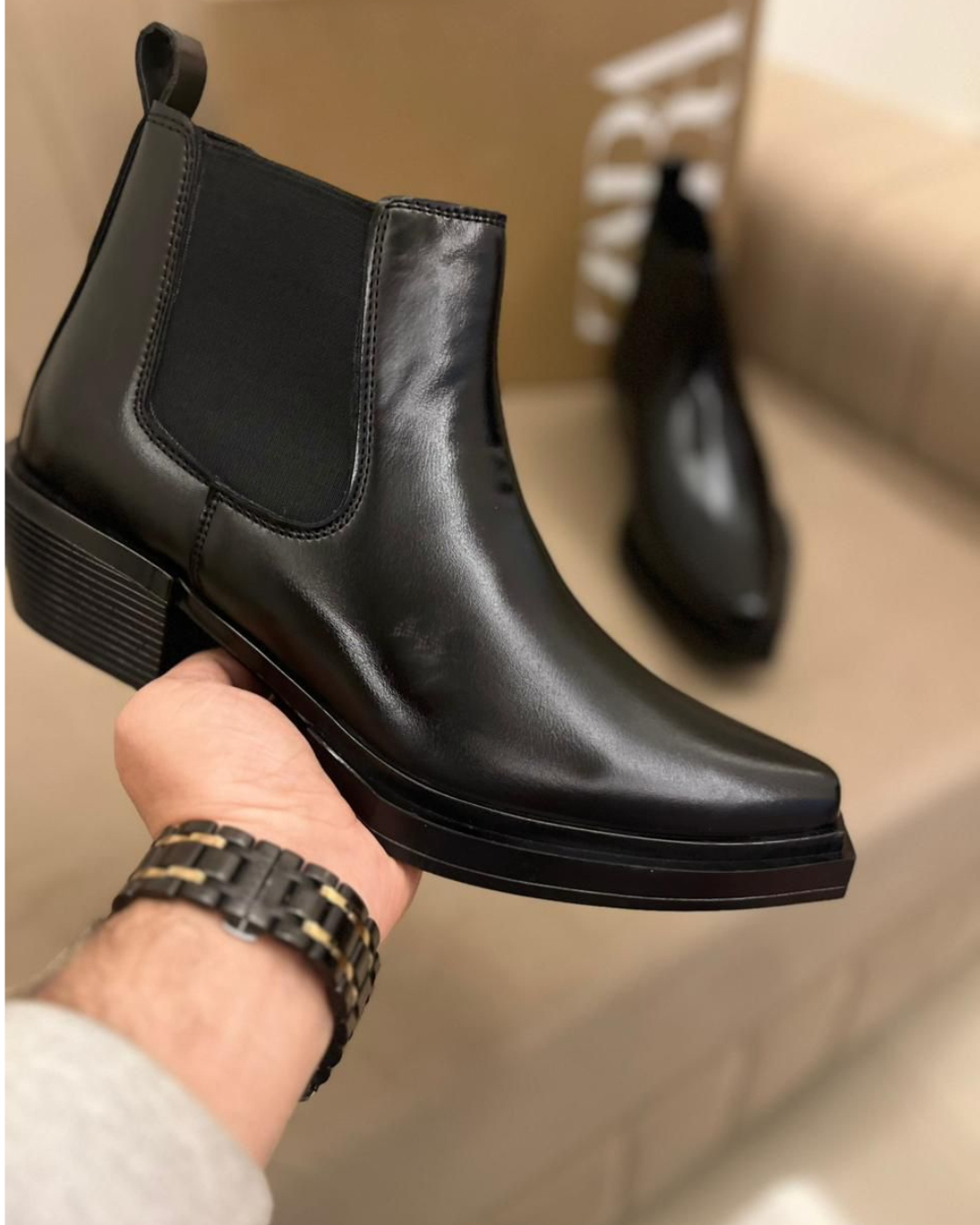 Me_n's Prem_ium Black Chelsea Boots – Classic Slip-On Ankle Boots