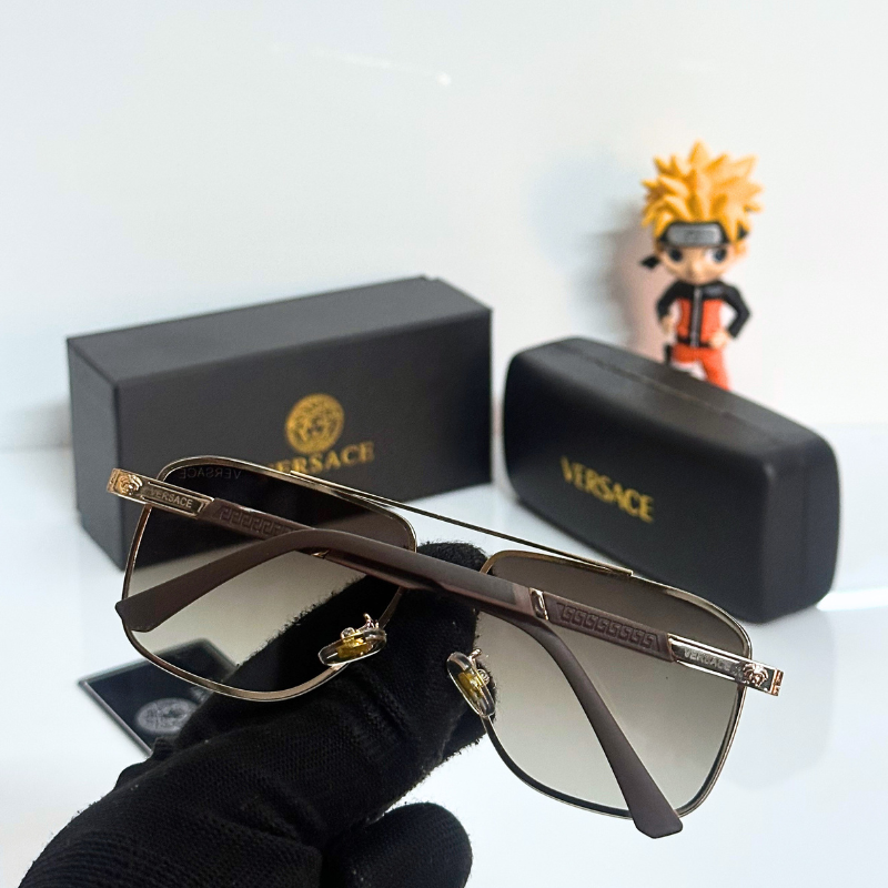 Vers@ce Style Luxury Black Rimless Sunglasses for Men &amp; Women | Premium UV400 Shades