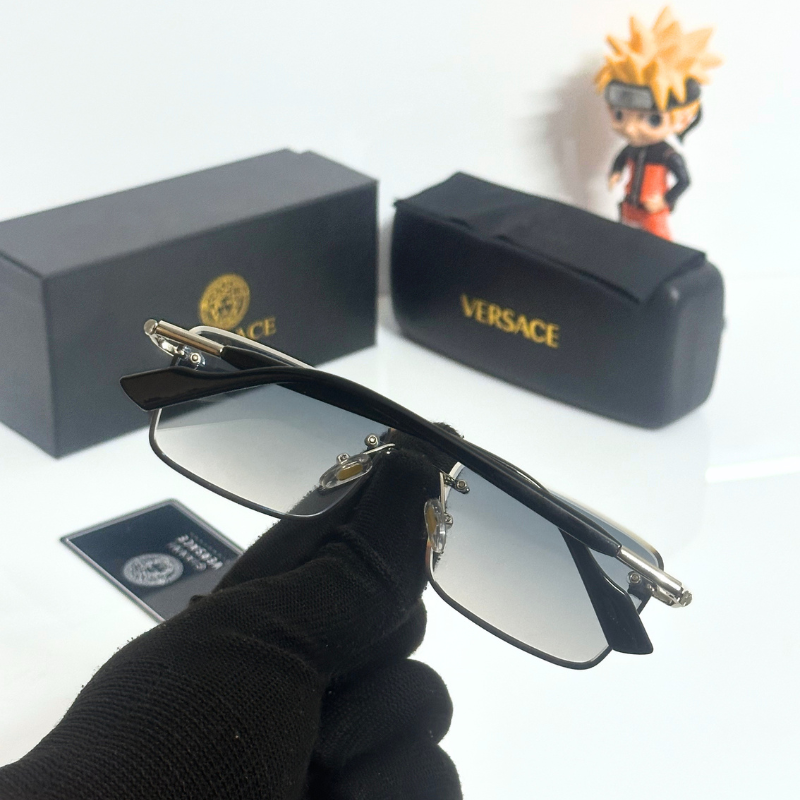 Vers@ce Style Luxury Black Rimless Sunglasses for Men &amp; Women | Premium UV400 Shades