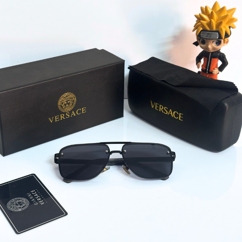 Vers@ce Style Luxury Black Rimless Sunglasses for Men &amp; Women | Premium UV400 Shades