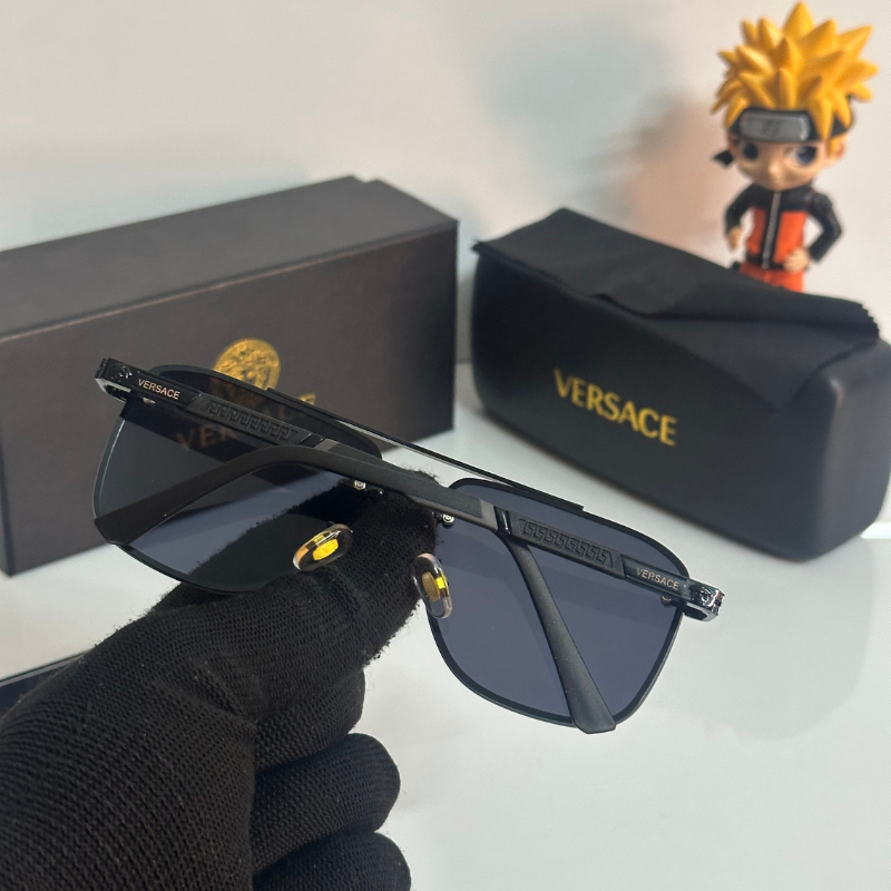 Vers@ce Style Luxury Black Rimless Sunglasses for Men &amp; Women | Premium UV400 Shades