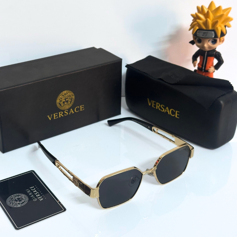 Vers@ce Style Luxury Black Rimless Sunglasses for Men & Women | Premium UV400 Shades