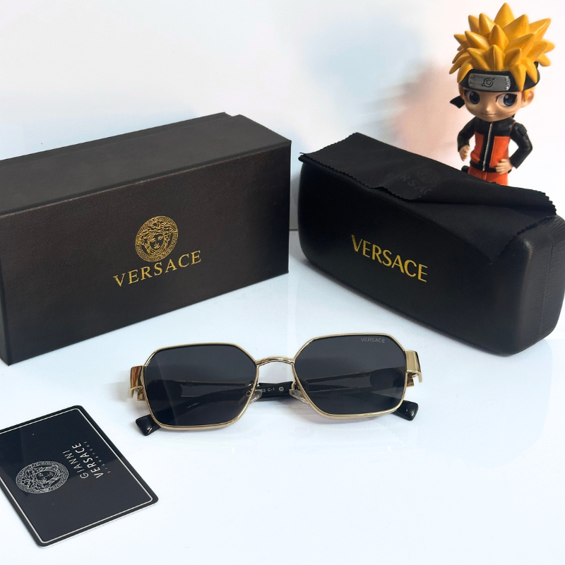 Vers@ce Style Luxury Black Rimless Sunglasses for Men & Women | Premium UV400 Shades
