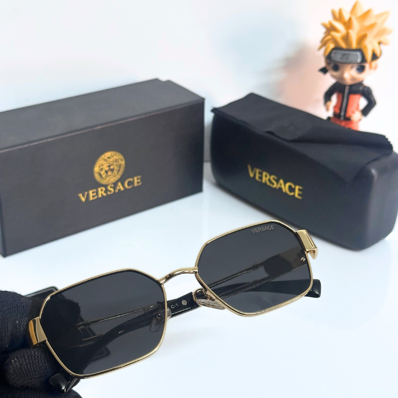 Vers@ce Style Luxury Black Rimless Sunglasses for Men & Women | Premium UV400 Shades