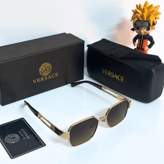 Vers@ce Style Luxury Black Rimless Sunglasses for Men & Women | Premium UV400 Shades