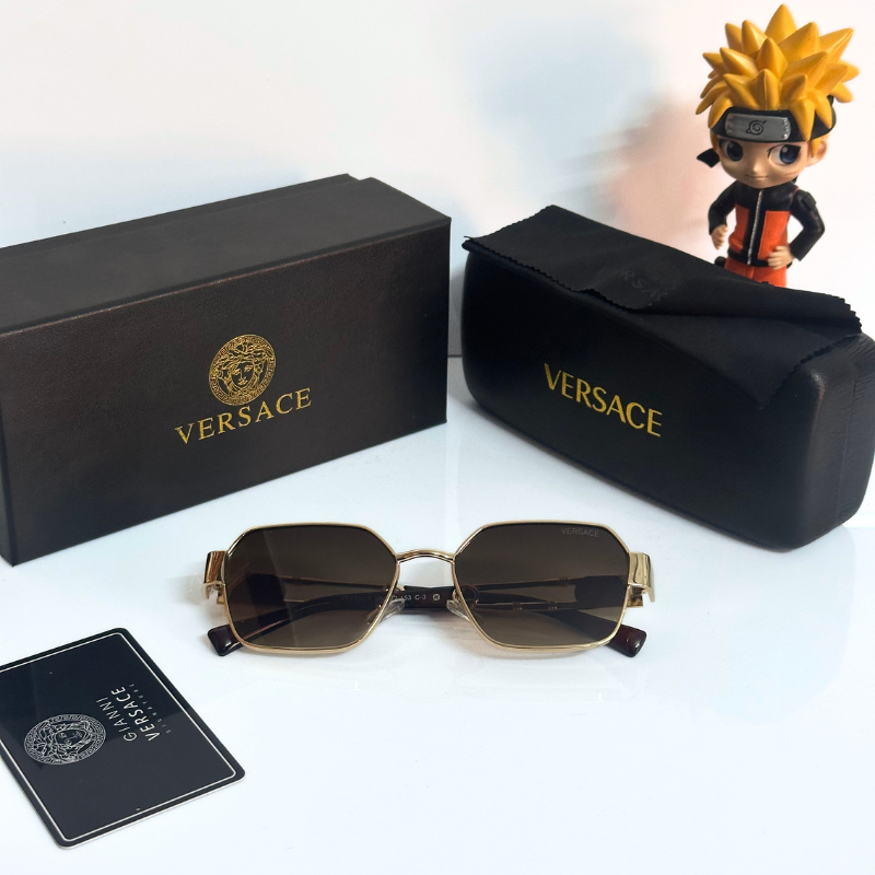 Vers@ce Style Luxury Black Rimless Sunglasses for Men & Women | Premium UV400 Shades