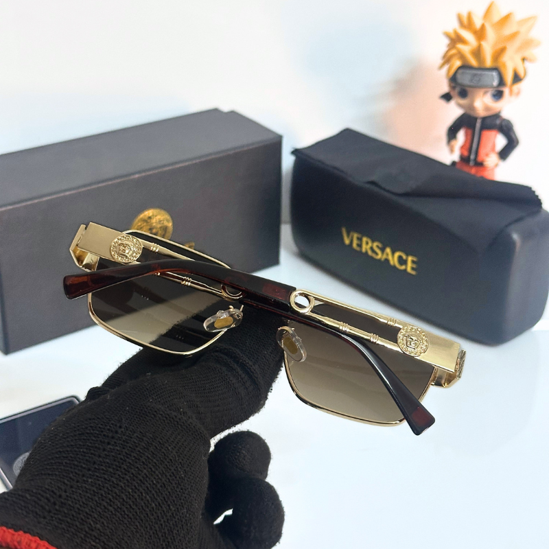 Vers@ce Style Luxury Black Rimless Sunglasses for Men & Women | Premium UV400 Shades
