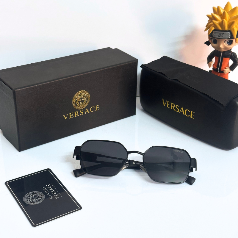 Vers@ce Style Luxury Black Rimless Sunglasses for Men & Women | Premium UV400 Shades