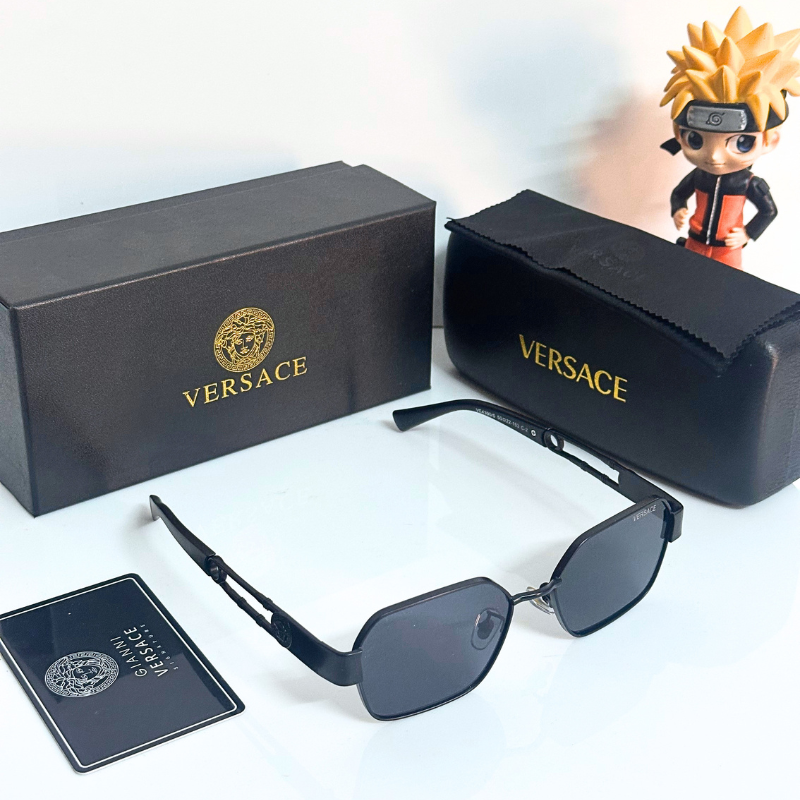 Vers@ce Style Luxury Black Rimless Sunglasses for Men & Women | Premium UV400 Shades
