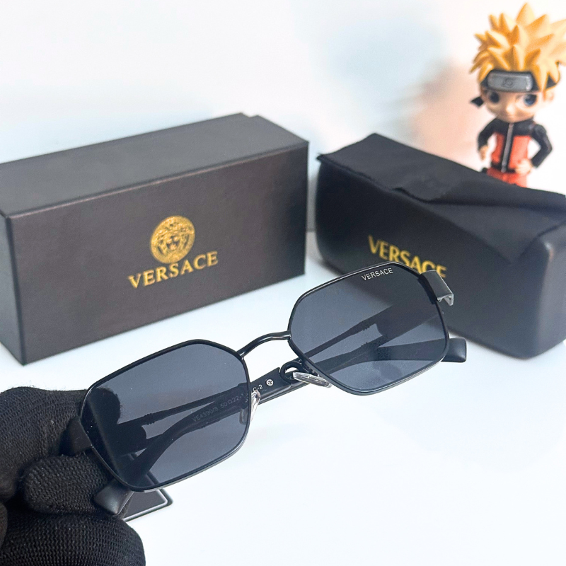 Vers@ce Style Luxury Black Rimless Sunglasses for Men & Women | Premium UV400 Shades