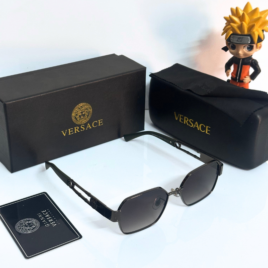 Vers@ce Style Luxury Black Rimless Sunglasses for Men & Women | Premium UV400 Shades