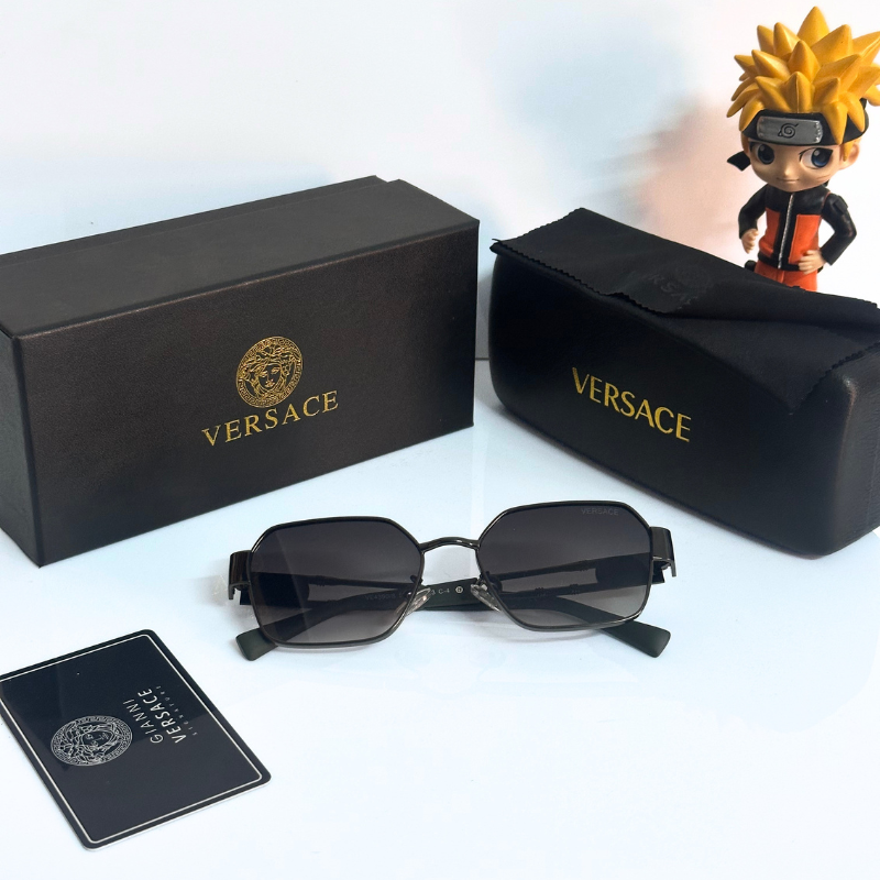 Vers@ce Style Luxury Black Rimless Sunglasses for Men & Women | Premium UV400 Shades
