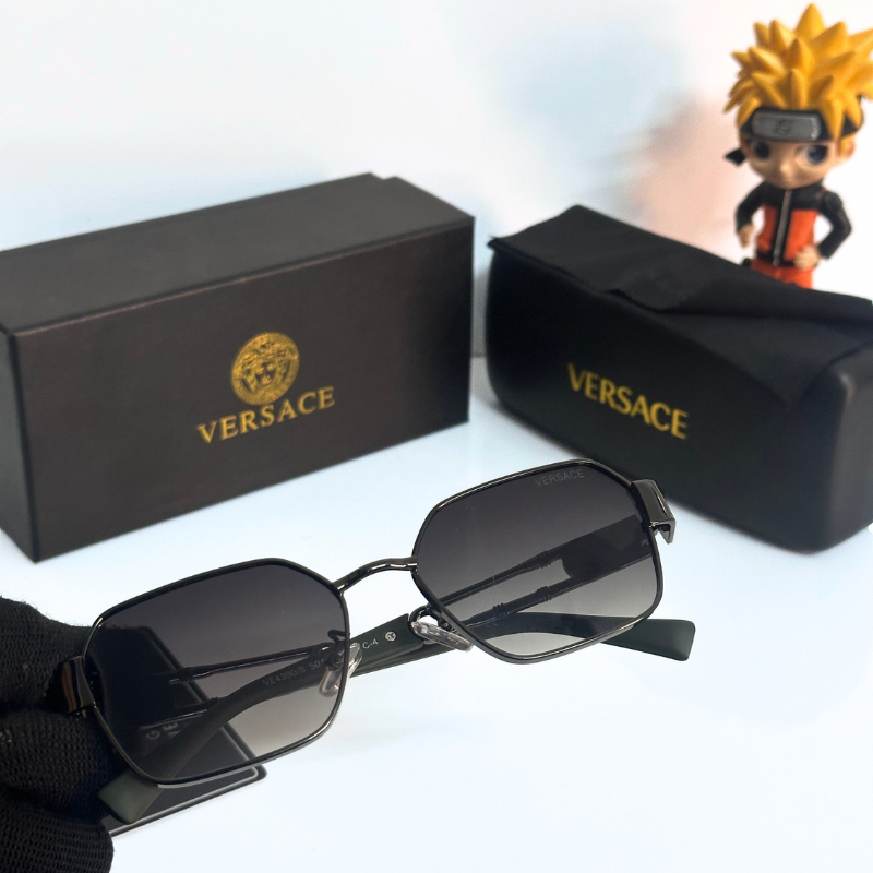 Vers@ce Style Luxury Black Rimless Sunglasses for Men & Women | Premium UV400 Shades