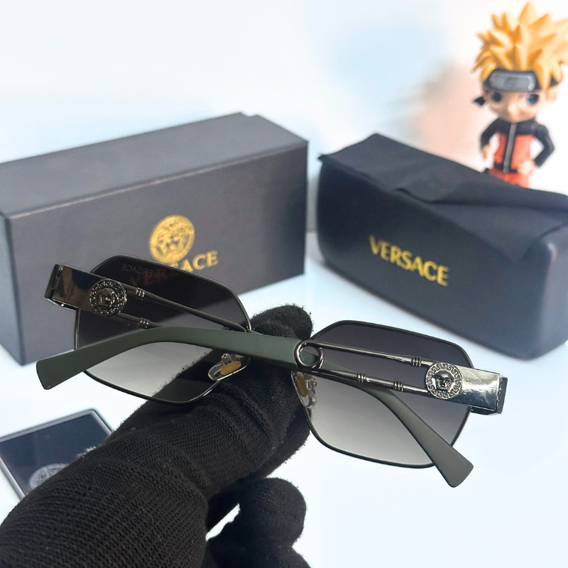 Vers@ce Style Luxury Black Rimless Sunglasses for Men & Women | Premium UV400 Shades