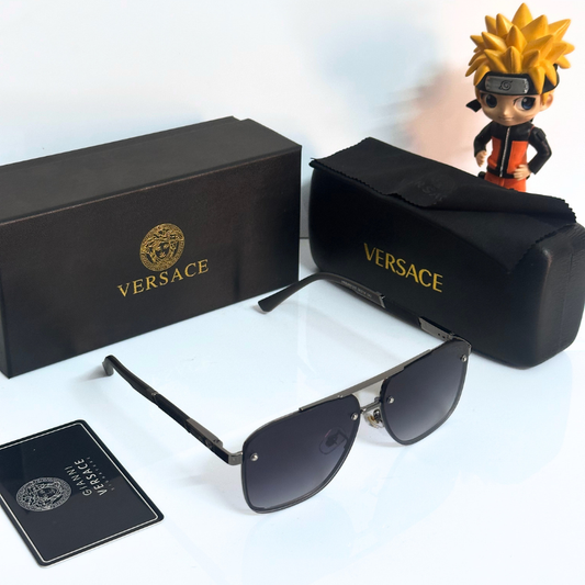 Vers@ce Style Luxury Black Rimless Sunglasses for Men & Women | Premium UV400 Shades