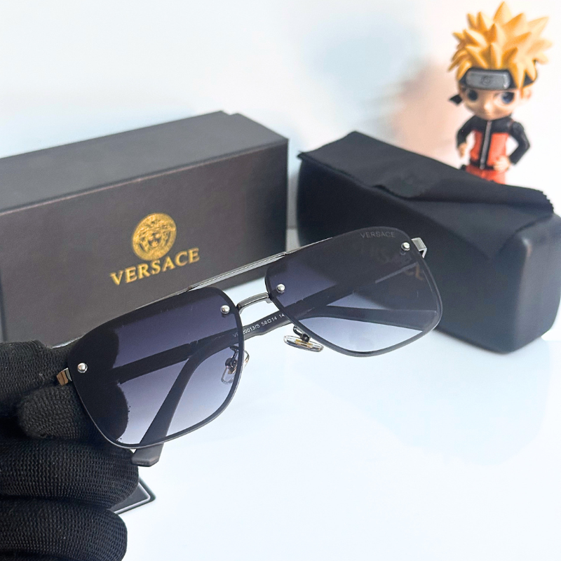 Vers@ce Style Luxury Black Rimless Sunglasses for Men & Women | Premium UV400 Shades