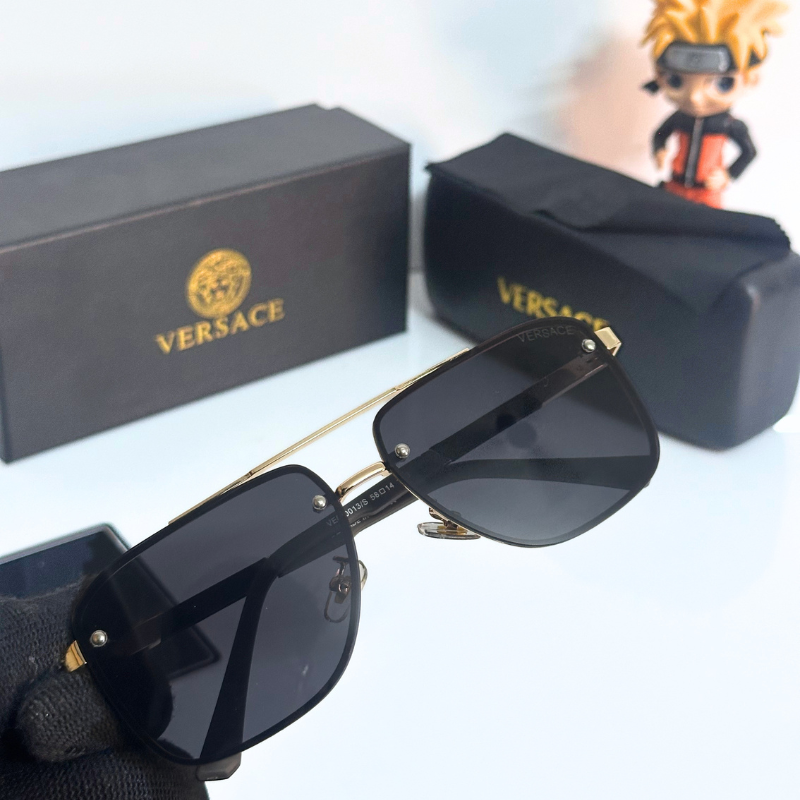 Vers@ce Style Luxury Black Rimless Sunglasses for Men & Women | Premium UV400 Shades