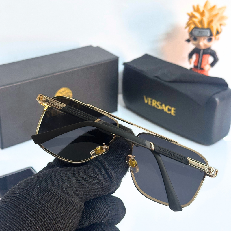 Vers@ce Style Luxury Black Rimless Sunglasses for Men & Women | Premium UV400 Shades