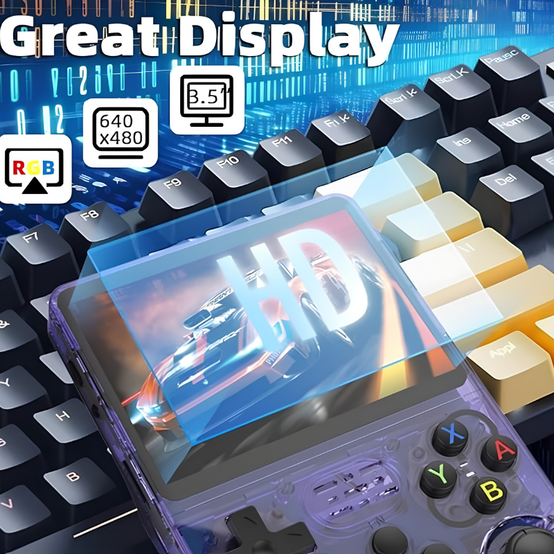 Handheld R36S Gaming Console – 4000 Games, Rechargeable Portable