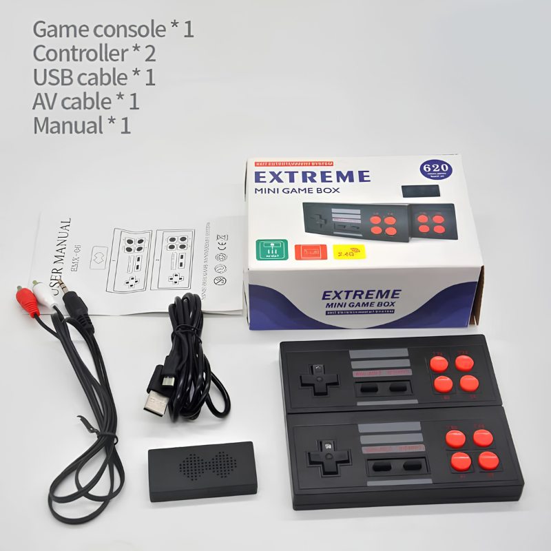 Extreme Mini Game Box Wireless TV Video Game BUILT-IN 620 AV 8 Bit Classic Games